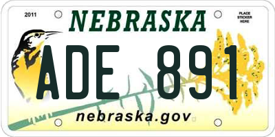 NE license plate ADE891