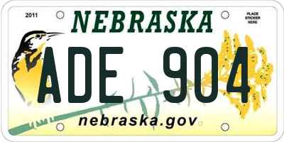 NE license plate ADE904