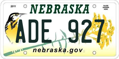 NE license plate ADE927