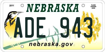 NE license plate ADE943