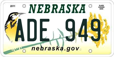 NE license plate ADE949