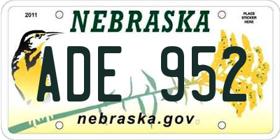 NE license plate ADE952