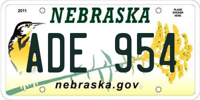 NE license plate ADE954