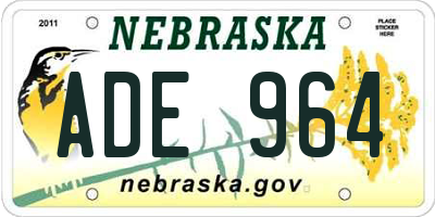 NE license plate ADE964