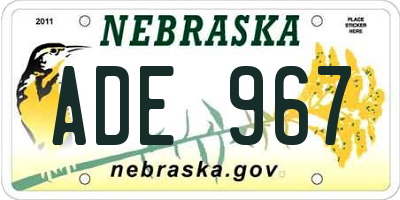 NE license plate ADE967