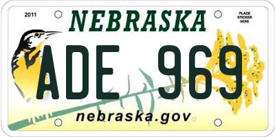 NE license plate ADE969