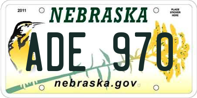 NE license plate ADE970