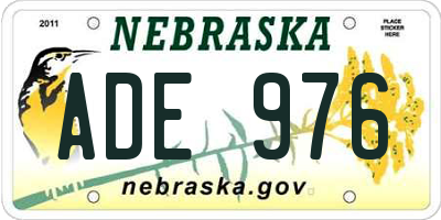 NE license plate ADE976