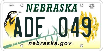 NE license plate ADF049