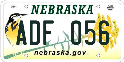 NE license plate ADF056