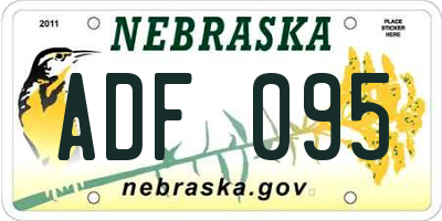 NE license plate ADF095