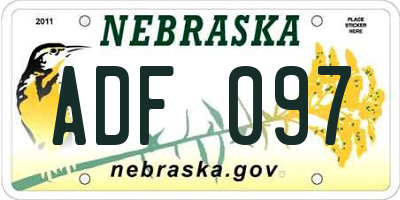 NE license plate ADF097