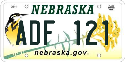 NE license plate ADF121