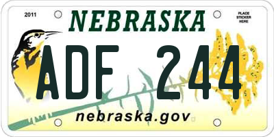 NE license plate ADF244
