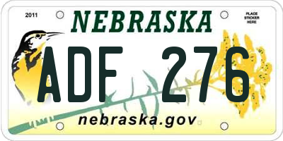 NE license plate ADF276
