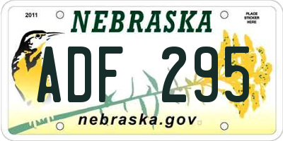 NE license plate ADF295