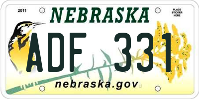 NE license plate ADF331