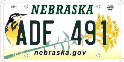 NE license plate ADF491