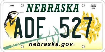 NE license plate ADF527