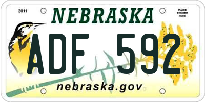 NE license plate ADF592