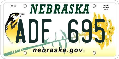 NE license plate ADF695