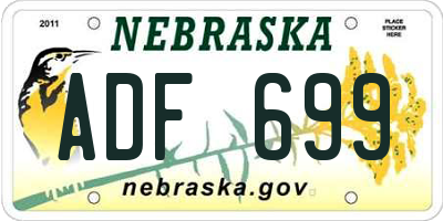NE license plate ADF699