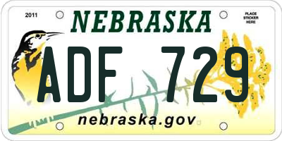 NE license plate ADF729