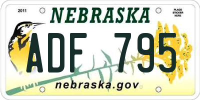 NE license plate ADF795