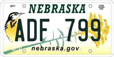 NE license plate ADF799