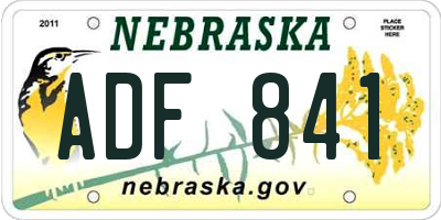 NE license plate ADF841