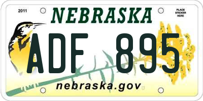 NE license plate ADF895