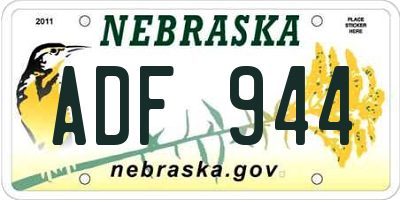 NE license plate ADF944