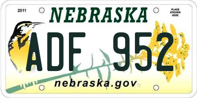 NE license plate ADF952