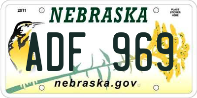 NE license plate ADF969