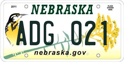 NE license plate ADG021