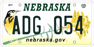 NE license plate ADG054