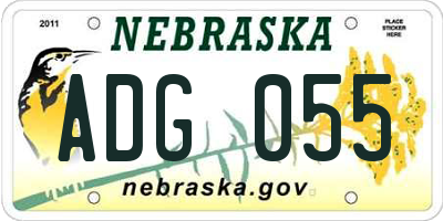 NE license plate ADG055