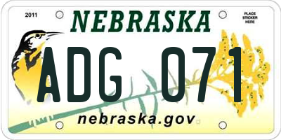 NE license plate ADG071