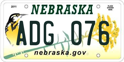 NE license plate ADG076