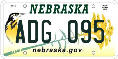 NE license plate ADG095