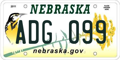 NE license plate ADG099