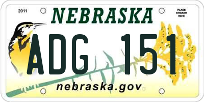NE license plate ADG151