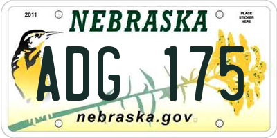NE license plate ADG175