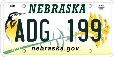 NE license plate ADG199