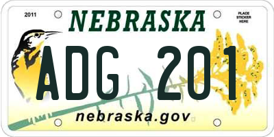NE license plate ADG201