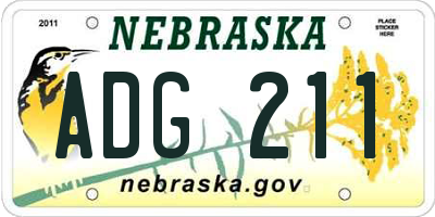 NE license plate ADG211