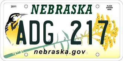 NE license plate ADG217