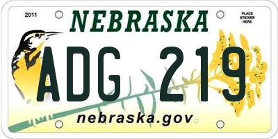NE license plate ADG219