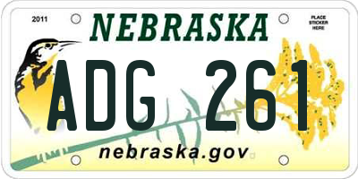 NE license plate ADG261