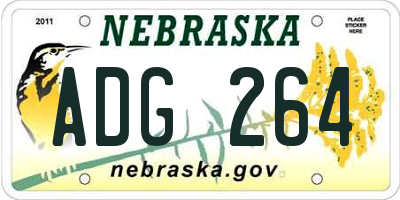 NE license plate ADG264